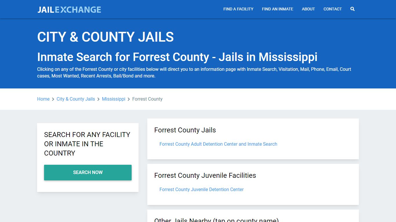 Inmate Search for Forrest County | Jails in Mississippi - Jail Exchange